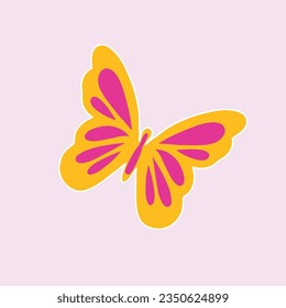 Vector hand drawn butterfly doodle illustration for tattoo stickers