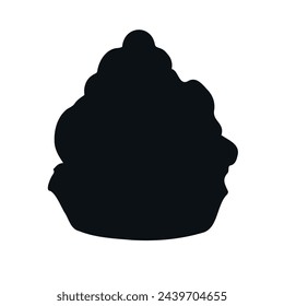 Vector hand drawn cake silhouette isolated on white background