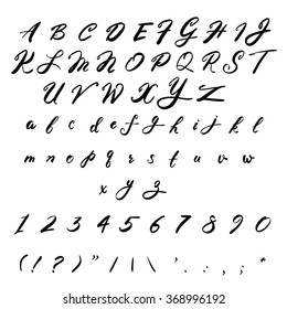 vector hand drawn calligraphic Alphabet.