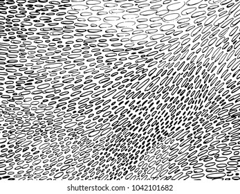 Vector hand drawn calligraphic brush stroke monochrome pattern. Black and white style design. Good for poster, fabric print, web page background, birthday card invitation, interior surface texture