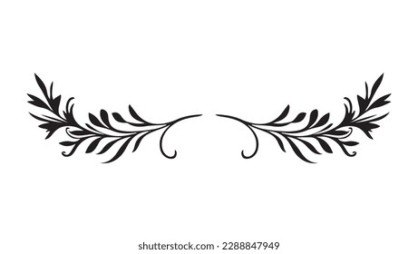 Vector Hand Drawn Calligraphic Divider. Flourishes Set. Decorative Design Elements. Vector illustration
