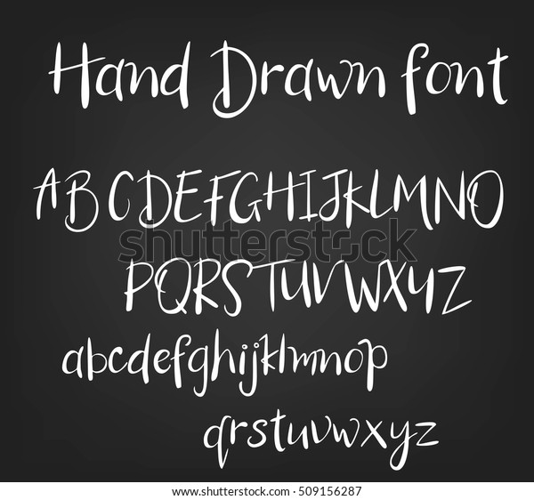 Vector Hand Drawn Calligraphic Font Handmade Stock Vector (Royalty Free ...