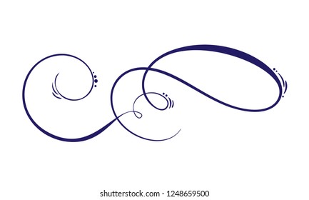 Vector Hand Drawn Calligraphic Spring Flourish Design Elements. Floral light style decor for web, wedding and print. Isolated on white background Calligraphy and lettering illustration.