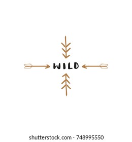 Vector hand drawn camp label. Sticker, print, element for design and other.