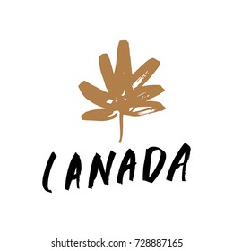 Vector hand drawn Canada label. Print, logo, sticker and other.