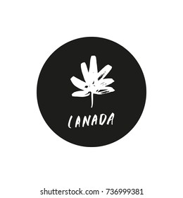 Vector hand drawn Canada label. Print, sticker, logo, label, element for design and other.