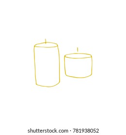 Vector hand drawn candles. Decorative elements, isolated individual objects. Clipart for greeting cards, weddings, stationery, surface design, scrapbooking. Part of a large sea collection.