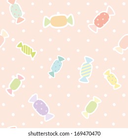 Vector hand drawn candy pattern