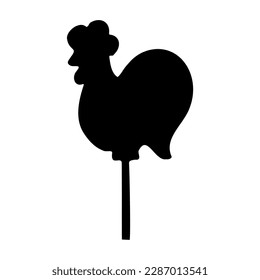 Vector hand drawn candy roaster silhouette isolated on white background