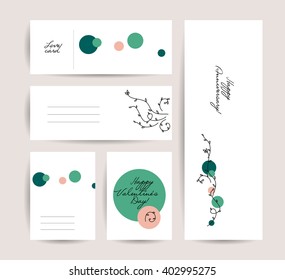Vector hand drawn card. Creative congratulation Valentine love card set. Holiday, party flayer, Invitation. Business card. Postcard design. Memory anniversary card. Warm regards. - Powered by Shutterstock - Get 15% off with code: PIKWIZARD15