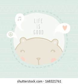 Vector hand drawn card Life is good
