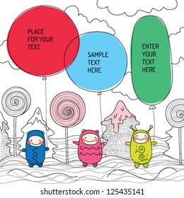 vector hand drawn card with place for your text
