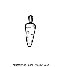 Vector hand drawn carrot outline doodle icon. Food sketch illustration for print, web, mobile and infographics isolated on white background.
