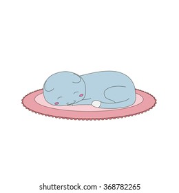 Vector hand drawn cartoon cat 