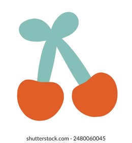 Vector dibujado a mano de dibujos animados linda cereza