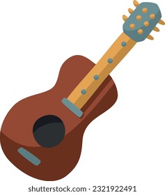 Vector hand drawn cartoon illustration of guitar ukulele