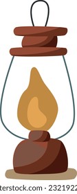 Vector hand drawn cartoon illustration of kerosene lamp