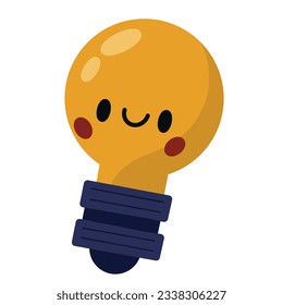 Vector hand drawn cartoon illustration cute lamp idea back to school