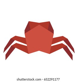 Vector hand drawn cartoon illustration of a cute smiling happy crab character, lifting up claws, isolated on white background.
