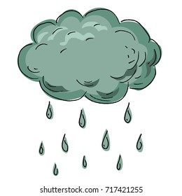 Vector Hand Drawn Cartoon Rain Cloud Stock Vector (Royalty Free ...