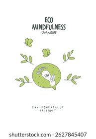 Vector dibujado a mano boceto de dibujos animados de signo de reducción de emisiones de carbono con niveles de emisión de CO2 en la burbuja de habla. Dióxido de carbono. Ilustración del medio ambiente