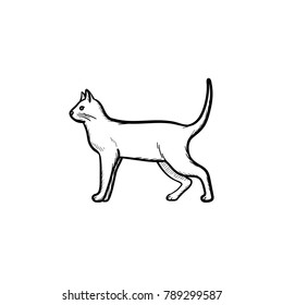 Vector hand drawn Cat outline doodle icon. Cat sketch illustration for print, web, mobile and infographics isolated on white background.