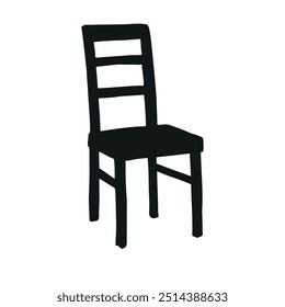 Vector hand drawn chair silhouette isolated on white background