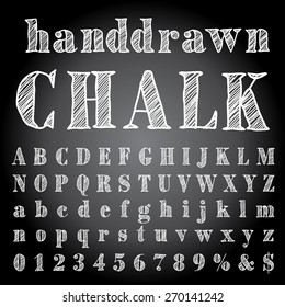 vector hand drawn chalk alphabet