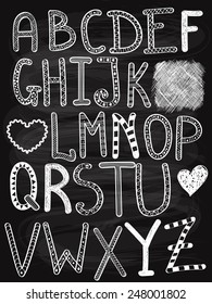 Vector Hand Drawn Chalk Letters,  fully editable eps 10 file