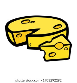 Ilustración de queso dibujado a mano del vector