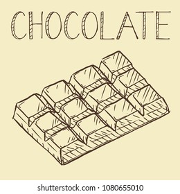 Vector hand drawn chocolate line icon, outline and filled vector sign, linear and full pictogram isolated, logo illustration
