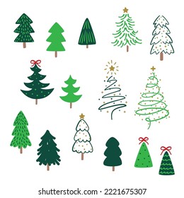 handgezeichnete Weihnachtsbaum-Illustration