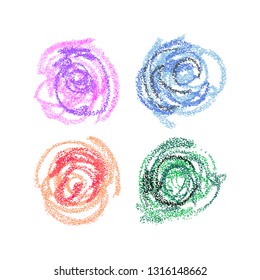 Vector hand drawn circle. Careless strokes of paint, lines in the shape of a flower
