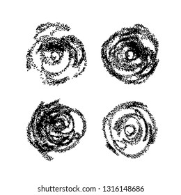 Vector hand drawn circle. Careless strokes of paint, lines in the shape of a flower