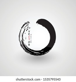 Vector hand drawn circle shape, logo design elemen frame.