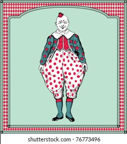 vector hand drawn clown