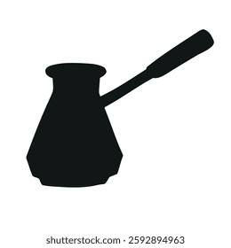 Vector hand drawn coffee turk silhouette isolated on white background