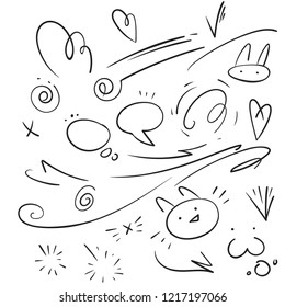 Vector hand drawn collection of curly swishes, swashes, swoops. Calligraphy swirl. Highlight text elements.
