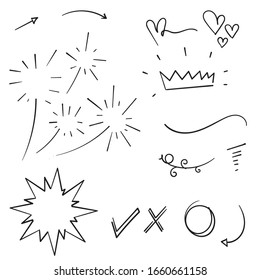 Vector Hand Drawn Collection Of Design Element Star Doodle