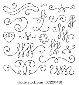 Vector hand drawn collection of vintage victorian elements. Good for wedding invitation, birthday card, web page design.