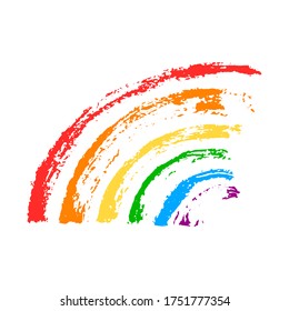 Vector hand drawn color illustration  pattern with rainbow spectrum isolated on white background.  LGBT rights concept. Design for banner, wrapping, wallpaper, textile