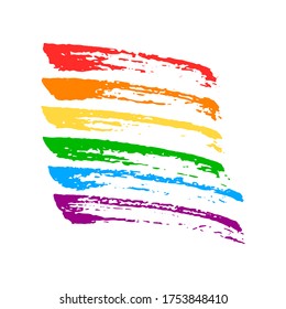 Vector hand drawn color illustration  pattern with rainbow spectrum isolated on white background.  LGBT rights concept. Design for banner, wrapping, wallpaper, textile