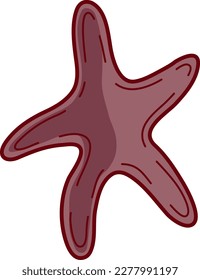 Vector hand drawn color sea life illustration of a starfish.