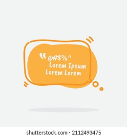 Vector of hand drawn color think and talk speech bubbles with message, greetings and dialog. Stickers. Isolated