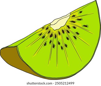 Vector dibujado a mano de color Kiwi o grosella china, o yangtaosign. Fruta exótica tropical