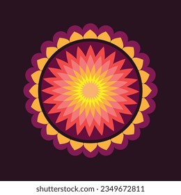 Vektorhandgezeichnet, farbige Mandala lotus-Blumenzeichnung