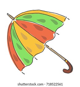 vector hand drawn colorful umbrella