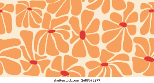 Vetor Mão desenhou flores coloridas, padrões sem costura com floral, botânico para tecido, têxteis, roupas, papel de embrulho, pano de fundo, banner, ilustração, fundos abstratos.
