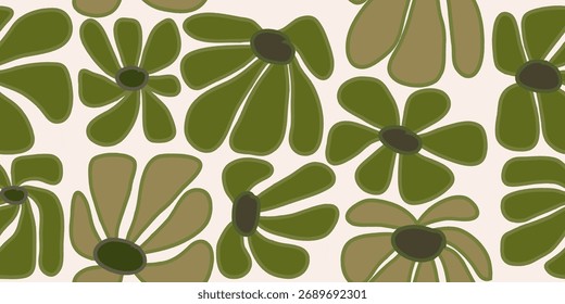 Vetor Mão desenhou flores coloridas, padrões sem costura com floral, botânico para tecido, têxteis, roupas, papel de embrulho, pano de fundo, banner, ilustração, fundos abstratos.
