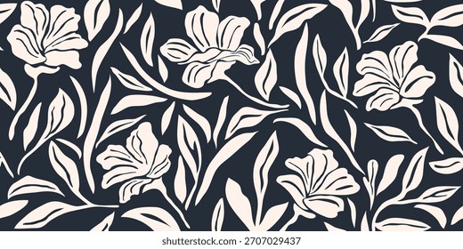 Vector Dibujado a mano flores de colores, patrones sin fisuras con flores, botánico para la tela, textiles, ropa, papel de regalo, telón de fondo, Anuncio, ilustración, fondos abstractos.
